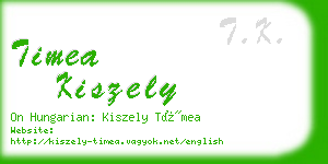 timea kiszely business card
